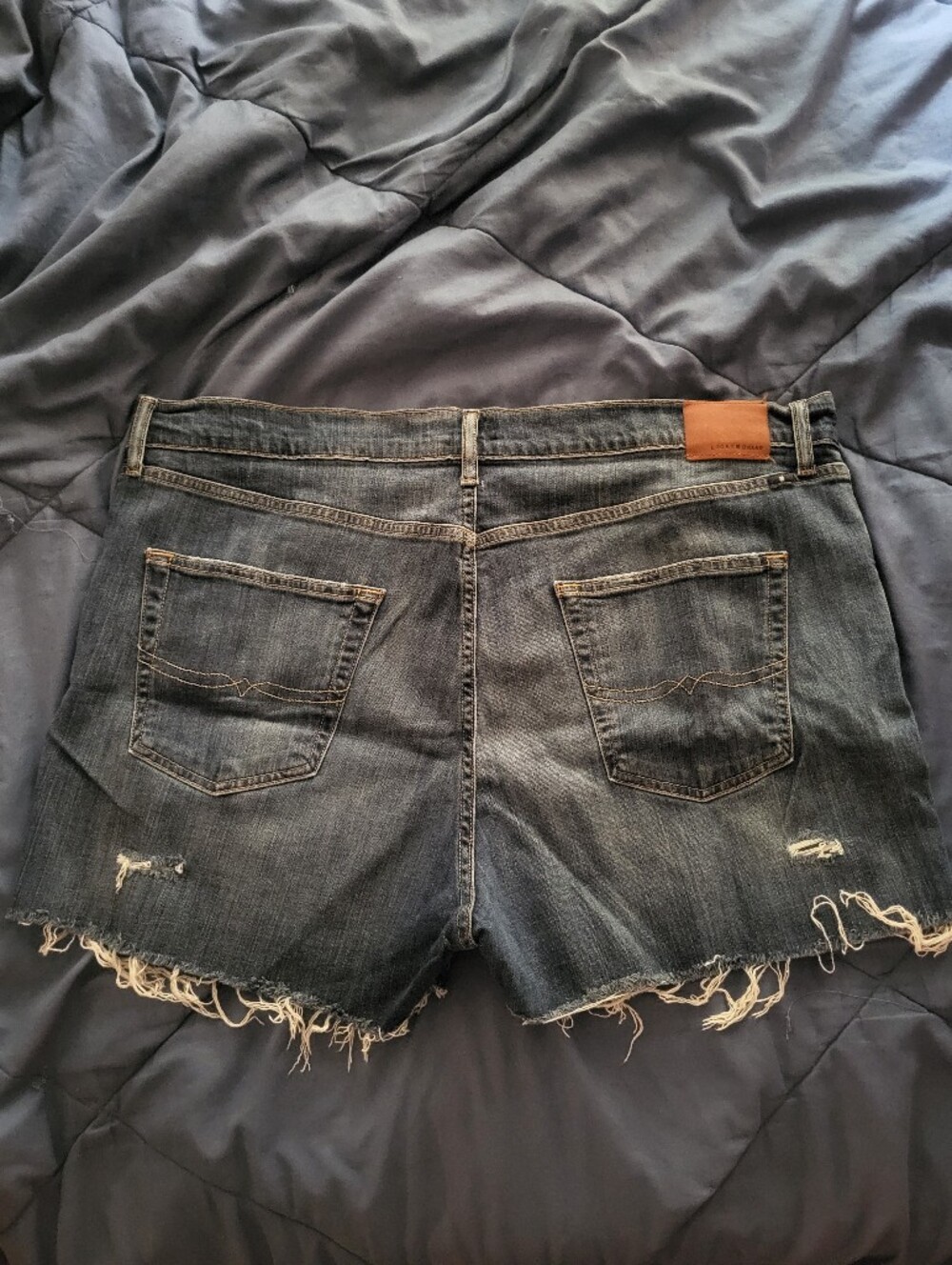 Lucky Brand Dark Blue Distressed Shorts~Size 20. - Picture 6 of 9